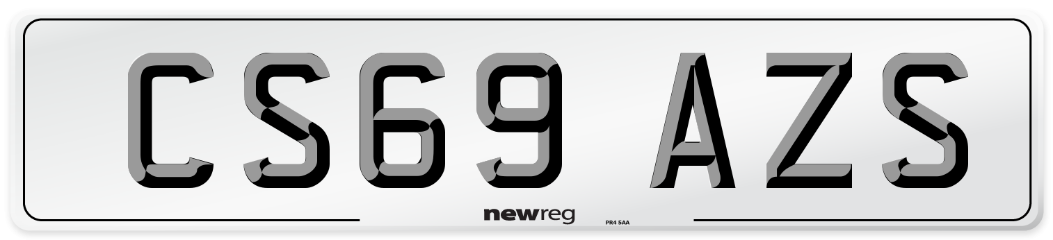 CS69 AZS Number Plate from New Reg